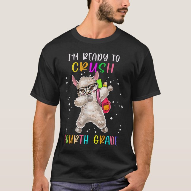 Camiseta Estou pronto para esmagar o quarto ano Llama no pr (Frente)