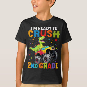 Camiseta Estou pronto para esmagar o segundo de Grau T Rex