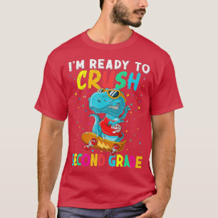 Camiseta Estou pronto para esmagar o segundo Grau T Rex Din