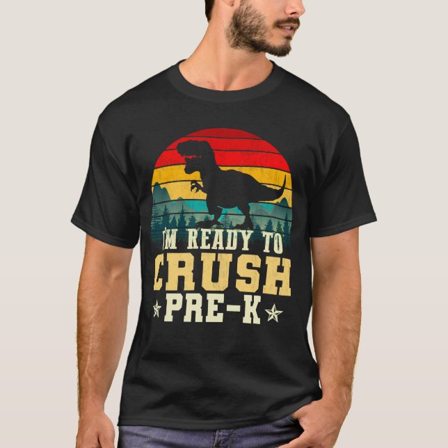 Camiseta Estou pronto para esmagar pré k (Frente)