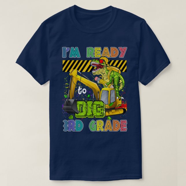 Camiseta Estou pronto para fazer o 3º ano de volta ao Dinos (Frente do Design)
