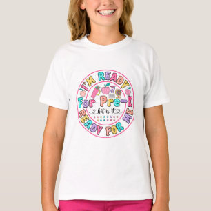 Camiseta Estou pronto para o pré-K Colorir de volta à escol