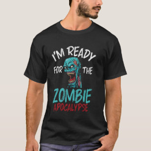 Camiseta Estou Pronto para o Zumbi Apocalipse Zumbi