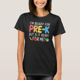 Camiseta Estou Pronto Para Pré K De Volta à Escola Profess
