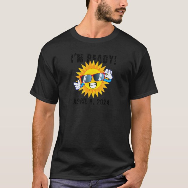 Camiseta Estou pronto Total Eclipse Solar 8 de abril de 202 (Frente)