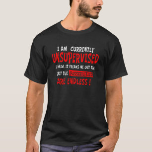 Camiseta Estou Sem Supervisão, Sei Que Isso Me Preocupa.