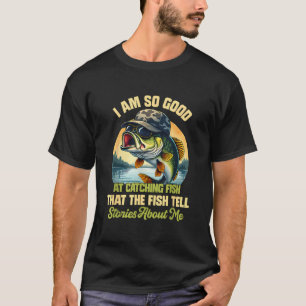 Camiseta Estou Tão Bom Em Pegar Peixes Que Os Peixes Contam