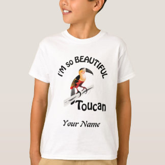 CAMISETA ESTOU TÃO BONITA TOUCAN COLORIDO PERSONALIZADO