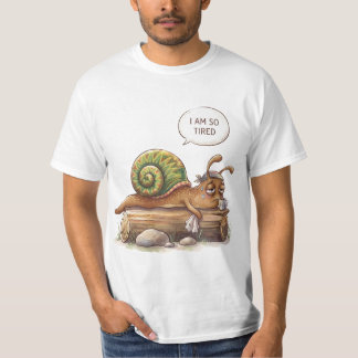 Camiseta Estou Tão Cansado Caracol Engraçado