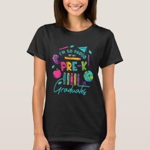 Camiseta Estou Tão Orgulhosa Dos Meus Formandos Pré-K Do Di