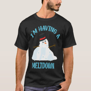 Camiseta Estou Tendo Um Snowman Derrubado No Natal