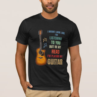 Camiseta estou tocando guitarra no meu presente da cabeça
