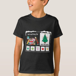 Camiseta Estou Trabalhando Para O Natal 5 Estrelas Árvore D