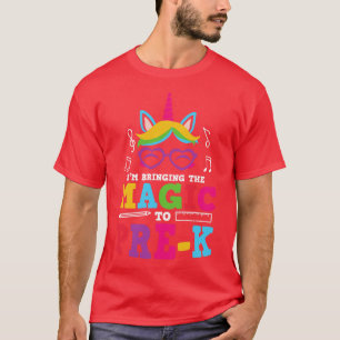 Camiseta Estou Trazendo A Magia Para O Pré-K Unicorn Pre Ki