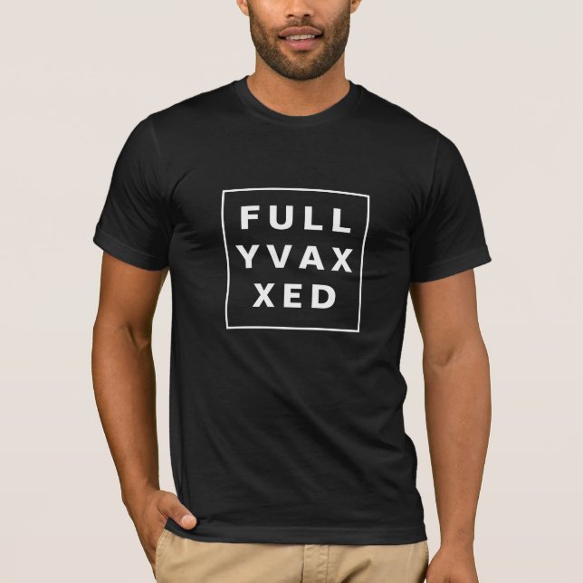 Camiseta Estou Vacinado COVID Mínimo Preto Branco Declaraçã (Frente)