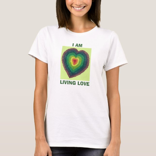 Camiseta ESTOU VIVENDO O AMOR Chakra Heart t t shirt femini (Frente)