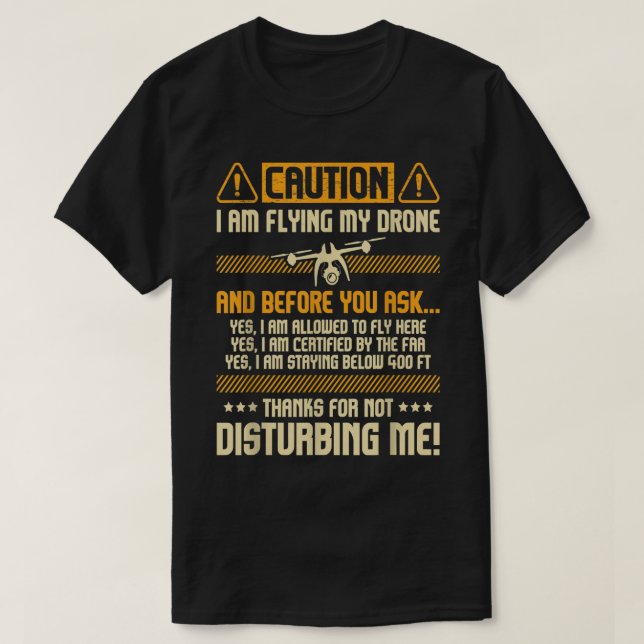 Camiseta Estou Voando Meu Drone - Operador Piloto De Drone  (Frente do Design)