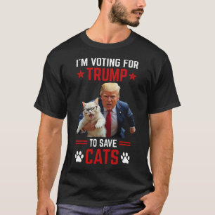 Camiseta Estou votando em Trump para salvar os gatos Eleiçã
