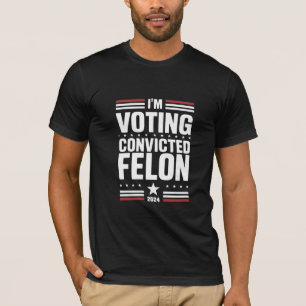 Camiseta Estou votando no criminoso condenado pró Trump 202