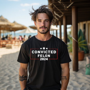 Camiseta Estou votando no criminoso condenado, Trump 2024