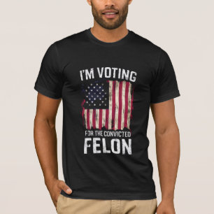 Camiseta Estou votando no réu condenado pró Trump 2024