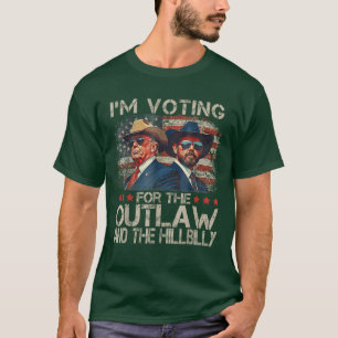 Camiseta Estou Votando pelo Outlaw e pelo Trump Hillbilly