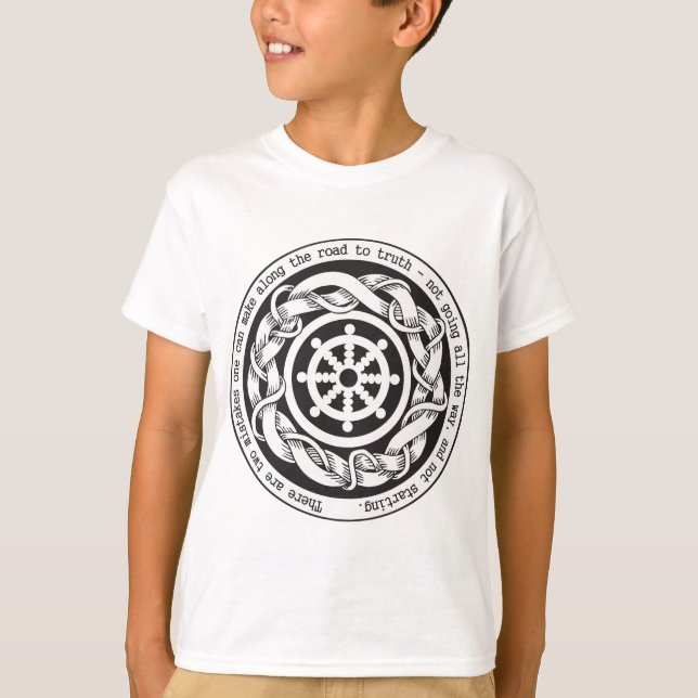Camiseta Estrada à roda de Dharma da verdade (Frente)