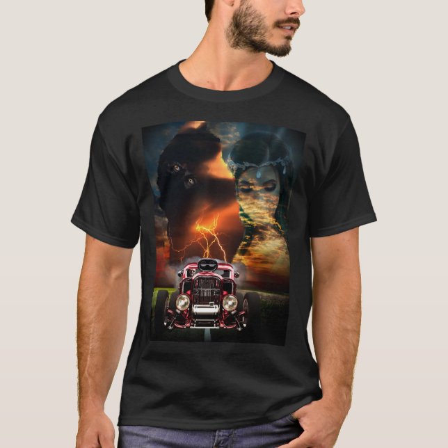 Camiseta Estrada ao t-shirt dos homens do inferno (Frente)