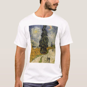 Camiseta Estrada com ciprestes, 1890 de Vincent van Gogh  