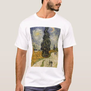 Camiseta Estrada com ciprestes, 1890 de Vincent van Gogh  