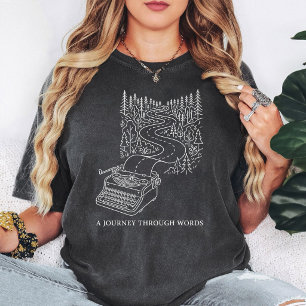 Camiseta Estrada da Máquina de Escrever Floresta de Arte