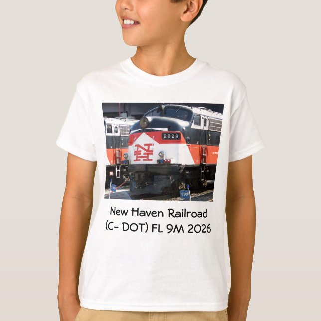 Camiseta Estrada de ferro de New Haven (PONTO) FL 9M do c (Frente)