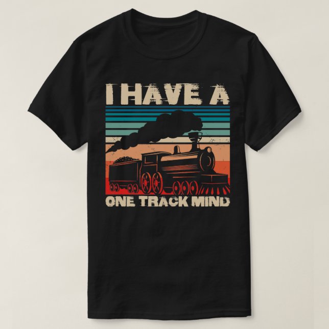 Camiseta Estrada de Ferro Funny e Comboios Gráficos amontoa (Frente do Design)
