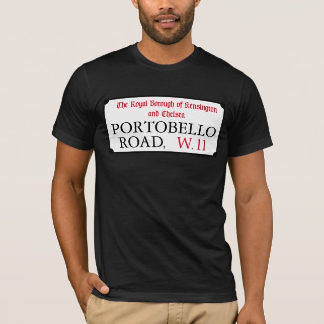 Camiseta Estrada de Portobello, sinal de rua de Londres (Frente)
