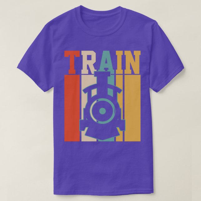 Camiseta Estrada-férrea Do Motor De Comboio Vertical Retroa (Frente do Design)
