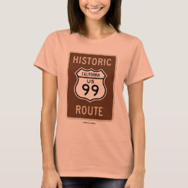 Camiseta Estrada histórica 99 dos E.U. da rota (Califórnia)