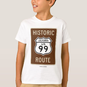 Camiseta Estrada histórica 99 dos E.U. da rota (Califórnia)