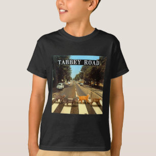 Camiseta Estrada Malhada Gatos Malhados Legais Atravessando