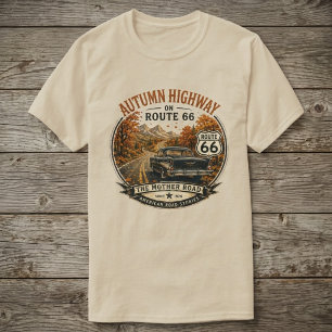Camiseta Estrada Outonal da Vintage Rota 66