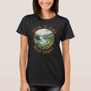 Camiseta Estrada para Hana Maui Hawaii - Círculo Retrotraíd
