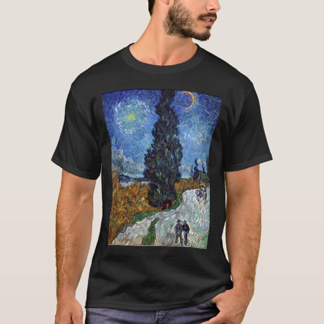 Camiseta estrada secundária de Van Gogh em provence em (Frente)
