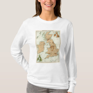 Camiseta Estradas de ferro das ilhas britânicas & mapa