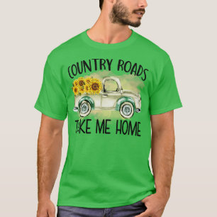Camiseta estradas do interior me levam para casa girassol