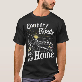 Camiseta Estradas Rurais Levam-me para Casa Trilha Montanha