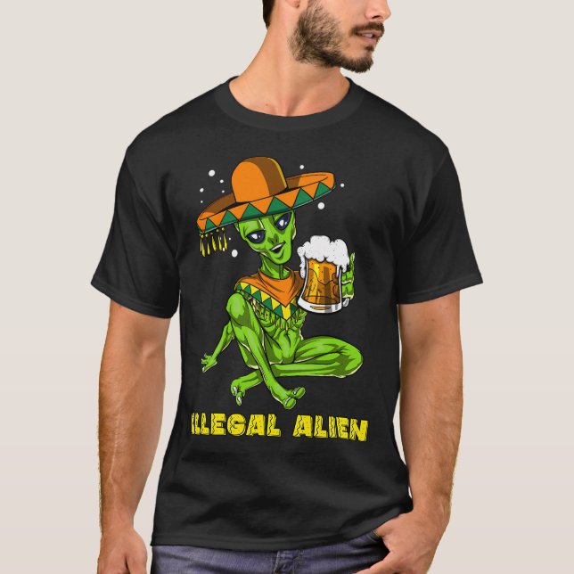 Camiseta Estrangeiro Ilegal Cinco de Maio (Frente)