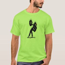 Camiseta Estranha criatura lançando pedra