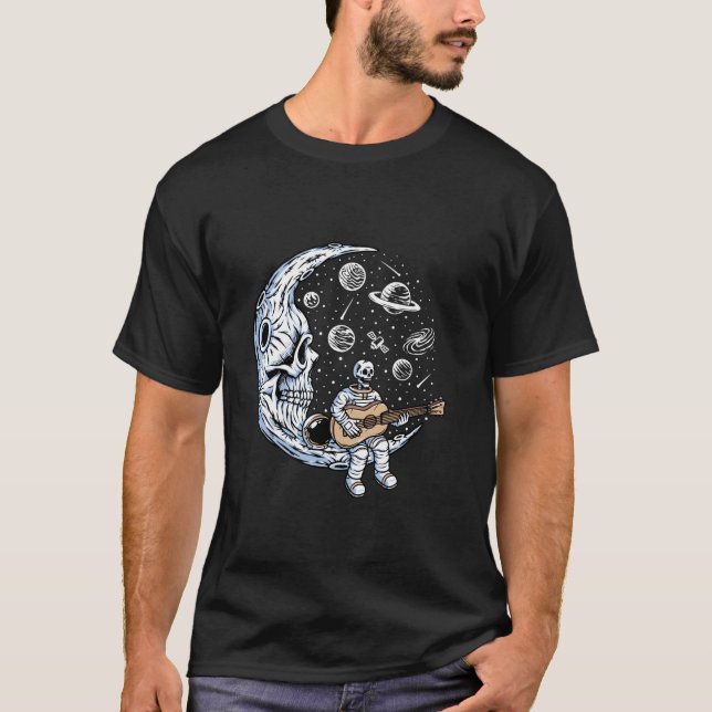 Camiseta Estranho Astronauta toca Guitar Rock Music L (Frente)