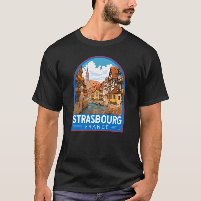 Camiseta Estrasburgo França Viagem Art Vintage (Frente)