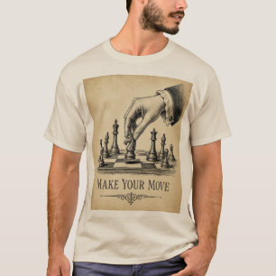 Camiseta Estratégia de Xadrez Vintage Faça Seu Movimento