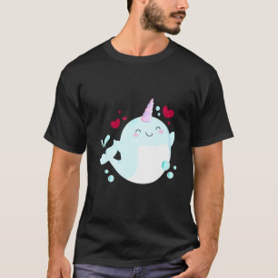 Camiseta Estreita Unicórnio Adora Animais do Mar Narbaleia 